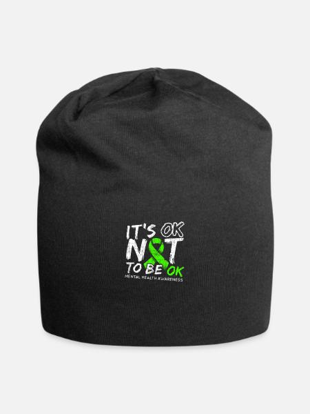 It's OK Not To Be OK - Mental Health Awareness - Jersey Beanie - black