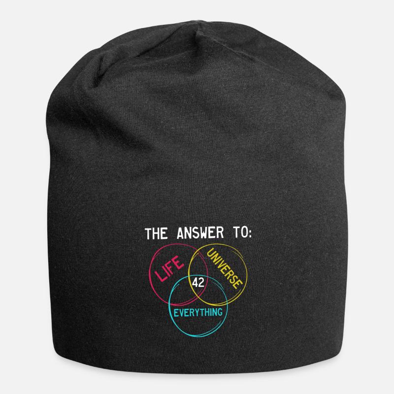The answer is 42 - Jersey Beanie - black