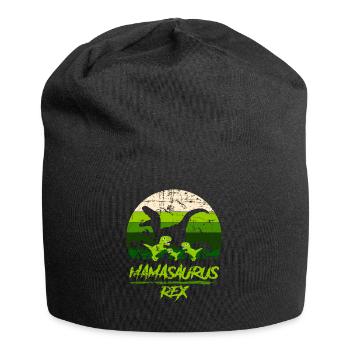Mamasaurus Dinosaur 3 Kids Retro Vintage Gift - Jersey Beanie - black - Front