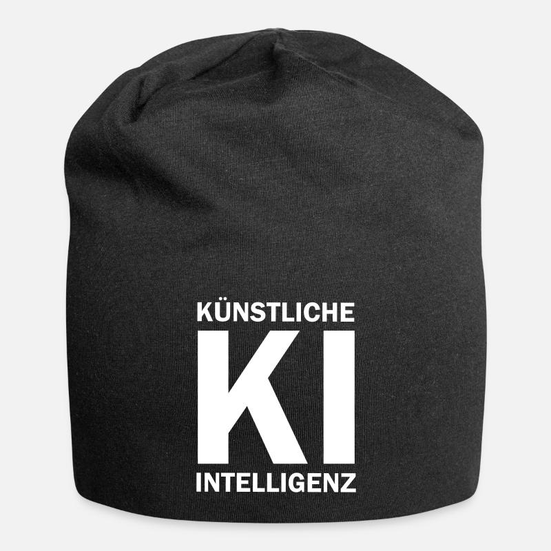 Künstliche Intelligenz KI - Vektor Design - AI - Jersey-Beanie - Schwarz