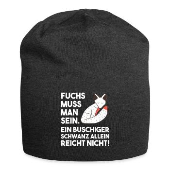 Lustiger Fuchs Spruch Füchse buschigen Schwanz - Jersey-Beanie - Anthrazit - Vorne