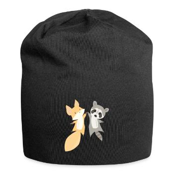 Raton laveur renard doux animaux doux amour des animaux cadeau - Bonnet en jersey - noir - Devant