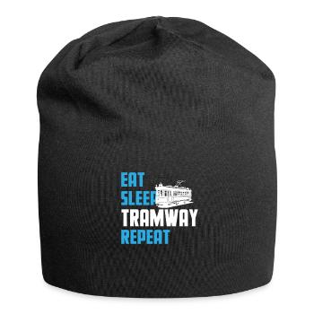Manger. Dormir. Tramway. Répéter. - Bonnet en jersey - noir - Devant