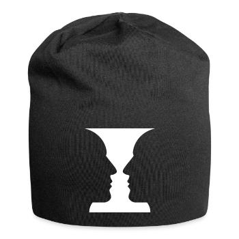 Heads or vase Optical illusion - Jersey Beanie - black - Front