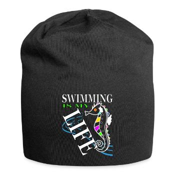 schwimmen Schwimmer - Jersey-Beanie - Schwarz - Vorne