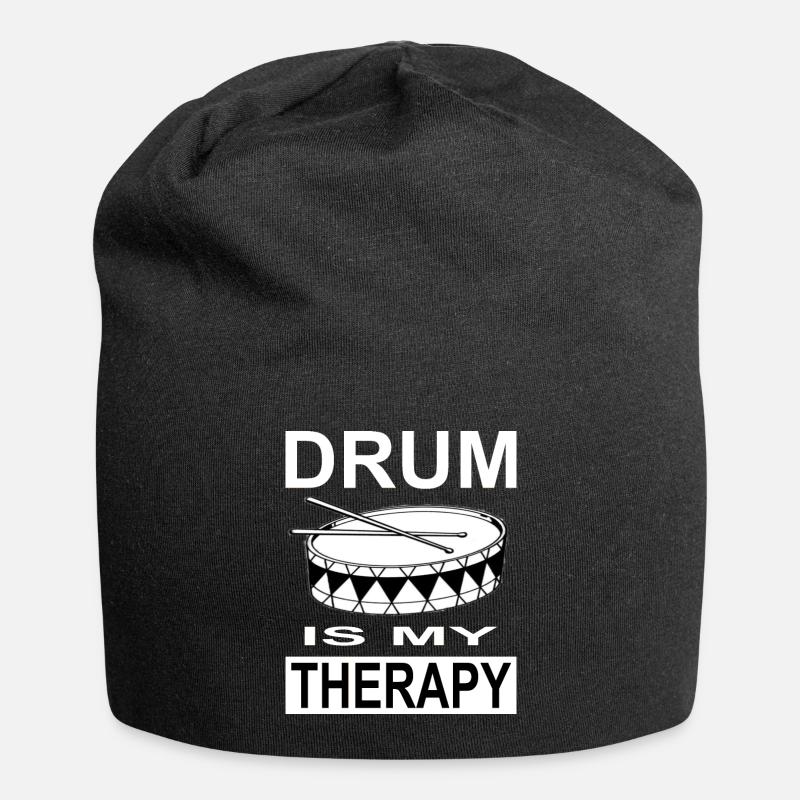 Drum Schlagzeug - Jersey-Beanie - Schwarz