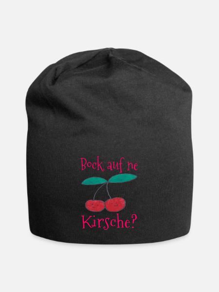 Kirsche Spruchdruck Back auf ne Kirsche - Jersey-Beanie - Schwarz