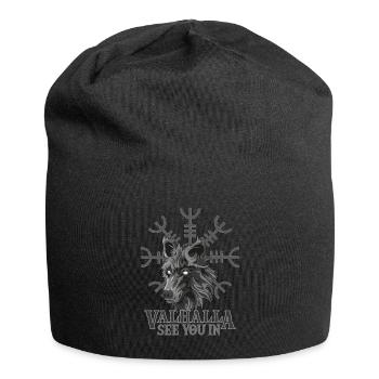 Rendez-vous dans le design Valhalla pour les fans de Viking - Bonnet en jersey - noir - Devant
