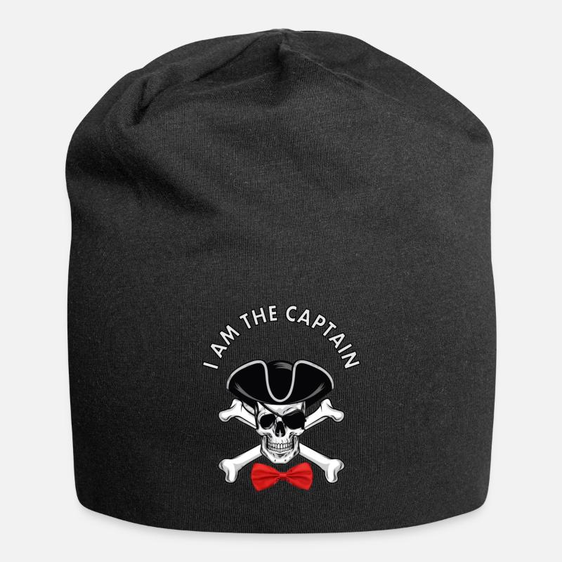 Cadeau de capitaine de bateau pirate tête de pirate - Bonnet en jersey - noir