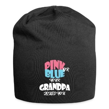 Baby Gender Reveal for GRANDPA - Jersey Beanie - black - Front