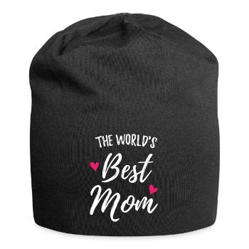 Die beste Mutter der Welt - Jersey-Beanie - Schwarz - Vorne