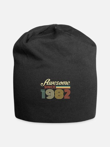 Awesome1982 Geburtstag Retro Jahrgang Geschenk - Jersey-Beanie - Schwarz