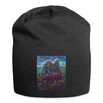 Mountain Impressionism Embroidery Painting - Jersey Beanie - black - Front