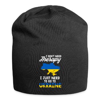 Ukraine Therapy Kiev Ukrainian Flag Gift - Jersey Beanie - black - Front