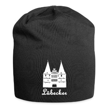 Imprint Lübecker with the Holstentor Lübeck - Jersey Beanie - black - Front