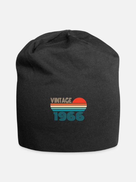 Vintage 1966 Geburtstag Retro Jahrgang Geschenk - Jersey-Beanie - Schwarz