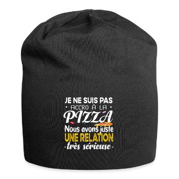 Pizza Pizzeria Bouffe Cadeau Humour Nourriture - Bonnet en jersey - noir - Devant