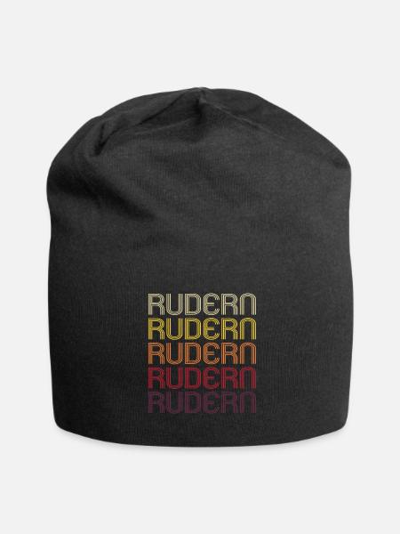 Rudern Ruderer Ruderboot Ruder Retro Geschenk - Jersey-Beanie - Schwarz