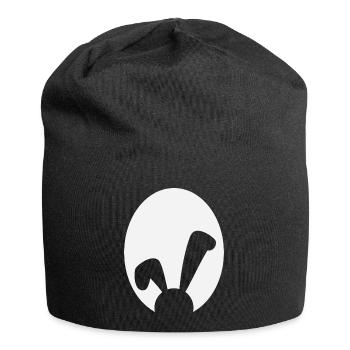 Osterei Ostern Hase Schlappohr Ostern Osterhase Ei - Jersey-Beanie - Schwarz - Vorne