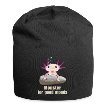 Axolotl Monster for Good Mood, Hand Drawing - Jersey Beanie - black - Front