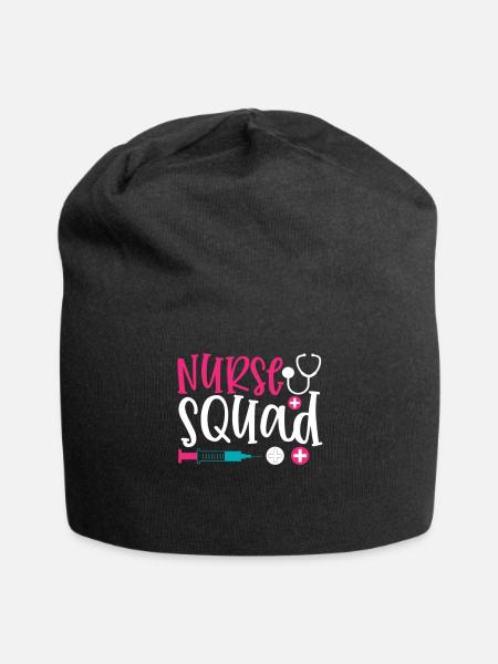 Saying nurse squad - Jersey Beanie - black