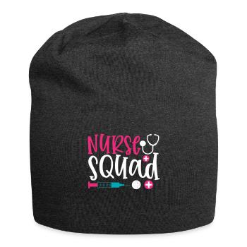 Phrase nurse squad - Bonnet en jersey - charbon - Devant
