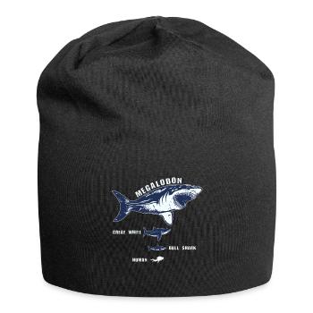 Requin requin de requin de megalodon requin blanc plongeur - Bonnet en jersey - noir - Devant