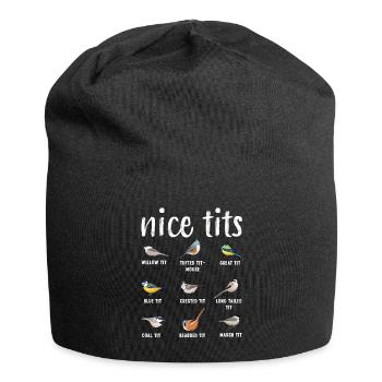 Vogelbeobachtung Geschenk lustige Ornitologie - schöne Titten - Jersey-Beanie - Schwarz - Vorne