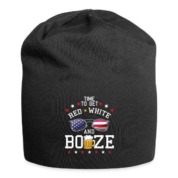 4 Juillet Drapeau ETATS-UNIS Bière Amérique Renard Cadeau - Bonnet en jersey - noir - Devant