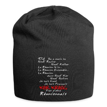 Kosement kreol - 974 La Réunion - Bonnet en jersey - noir - Devant