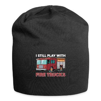 Firefighter I still play with Fire Trucks - Jersey Beanie - black - Front