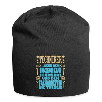 Techniker Schule Abschluss Fortbildung Ingenieur - Jersey-Beanie - Schwarz - Vorne