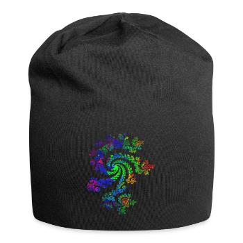 Fraktal Farbenfroh - Jersey-Beanie - Schwarz - Vorne