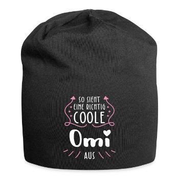 So Sieht Eine Richtig Coole Omi Aus - Jersey-Beanie - Schwarz - Vorne