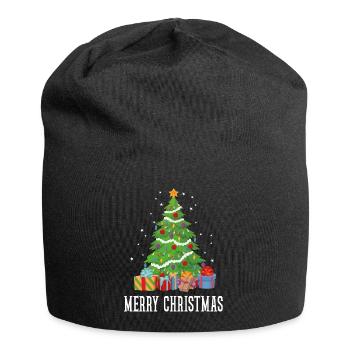 Frohe Weihnachten Frohes Weihnachtsgeschenk - Jersey-Beanie - Schwarz - Vorne