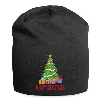 Frohe Weihnachten Frohes Weihnachtsgeschenk - Jersey-Beanie - Schwarz - Vorne