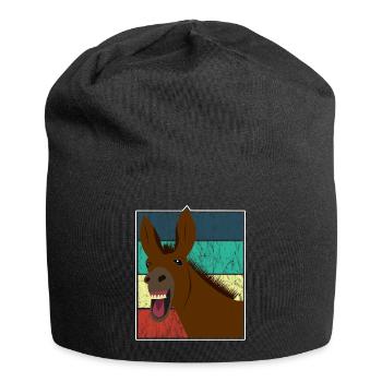 Maultier Muli Esel Pferd Vintage Geschenk - Jersey-Beanie - Schwarz - Vorne