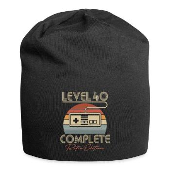 40 Birthday Level 40 Complete 40 Years Retro - Jersey Beanie - black - Front