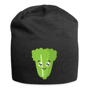Grüner Salat - Jersey-Beanie - Schwarz - Vorne
