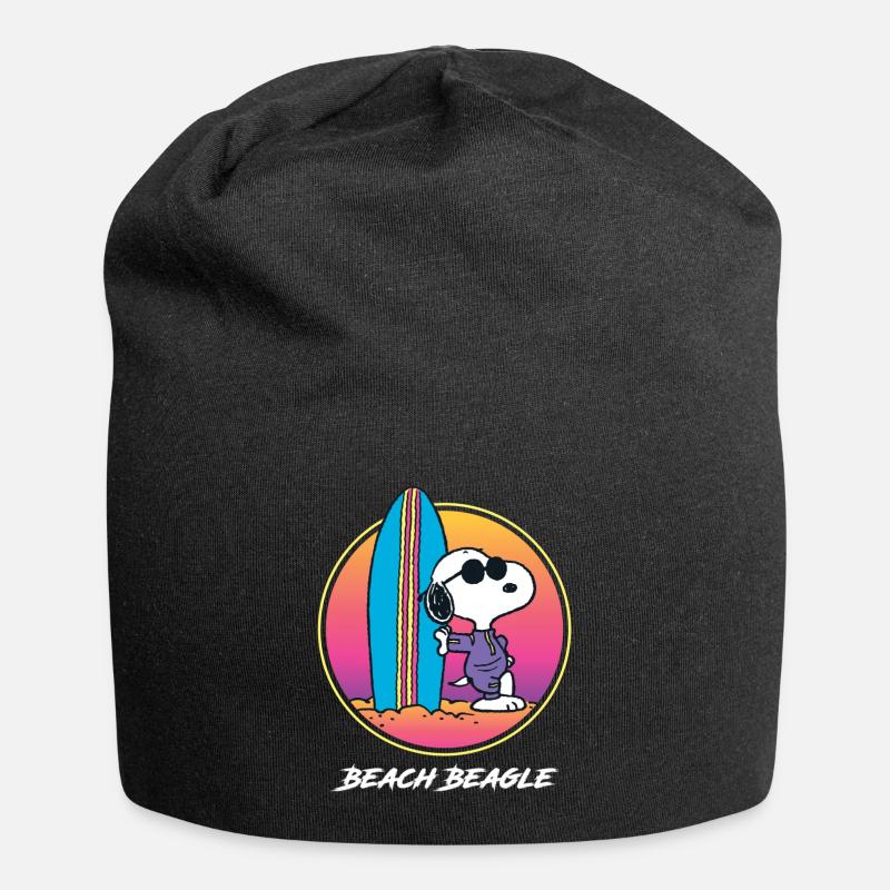 Peanuts Snoopy Beach Beagle Plage - Bonnet en jersey - noir