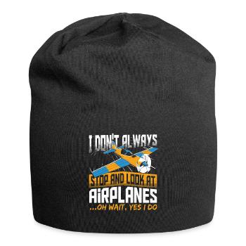 Fliegen Pilot Flugzeug Flugschule Segelflieger - Jersey-Beanie - Schwarz - Vorne