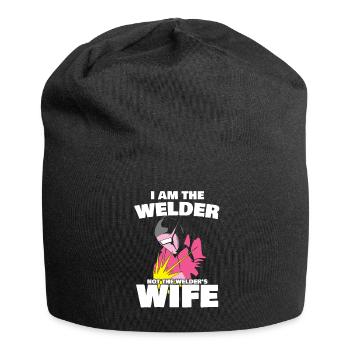 Schweißerin Spruch Design für Metallbauer - Jersey-Beanie - Schwarz - Vorne