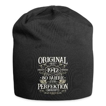 80 Jahre Geburtstag 1942 Jahrgang Geschenk - Jersey-Beanie - Schwarz - Vorne