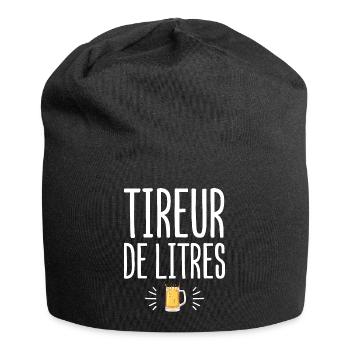 Tireur de litres cadeau humour alcool bière homme - Bonnet en jersey - noir - Devant