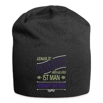 lustige sprüche bday cool weihnachten backen - Jersey-Beanie - Schwarz - Vorne