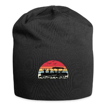 Ponton Vintage Boating Party Sonnenuntergang - Jersey-Beanie - Schwarz - Vorne