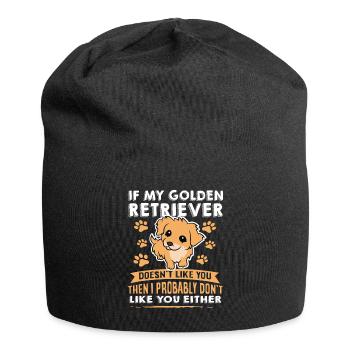 Dogs Golden Retriever Dog Lovers - Jersey Beanie - black - Front