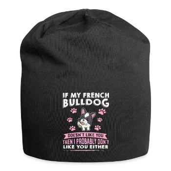 Chiens Français Bulldog Amateurs de chiens - Bonnet en jersey - noir - Devant