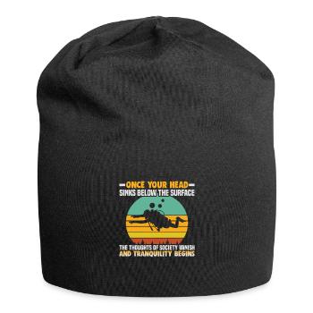 Instructeur de conception de plongée sous-marine Snorkeling - Bonnet en jersey - noir - Devant