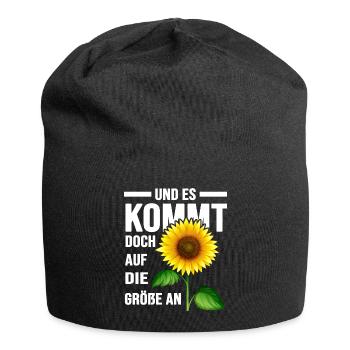 größte sonnenblume im garten gartenglück schreber - Jersey-Beanie - Schwarz - Vorne